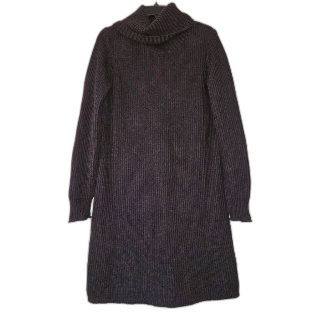 CAbi Ribbed Turtleneck Black Sweater Dress Medium 3665